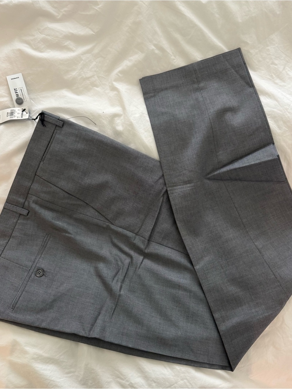 Express Men's Gray Dress Pants - Charcoal Tailored Trousers